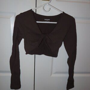 Garage Front Twist Long Sleeve Top
